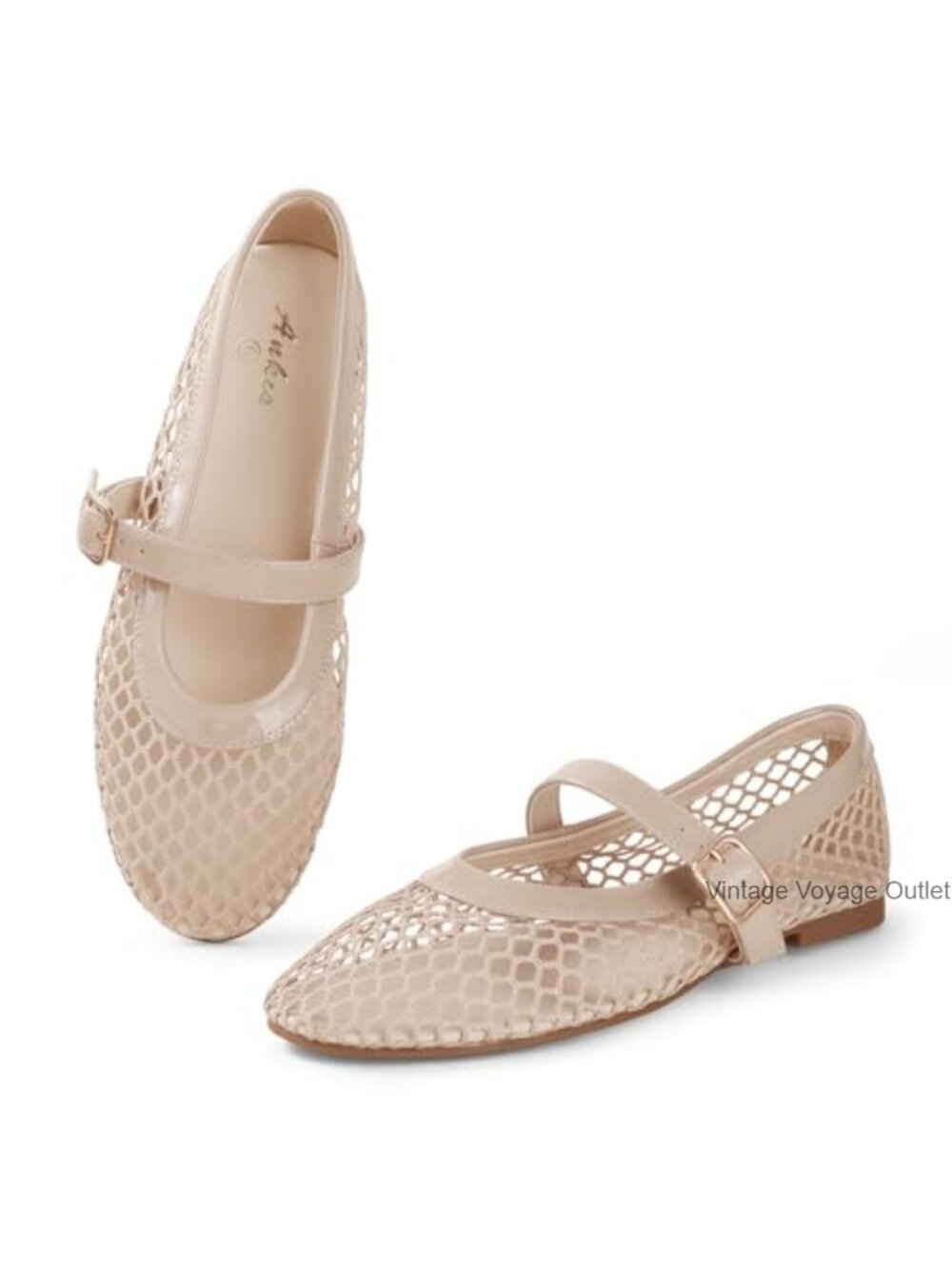 Women's Mesh Jelly Ballet Flats Mary Jane Buckle Sandals Breathable
